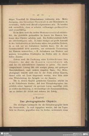5. Kapitel: Das photographische Objektiv