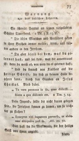 Warnung vor den falschen Lehren.