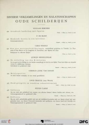 Diverse verzamelingen en nalatenschappen; oude schilderijen (Nr. 450-507)