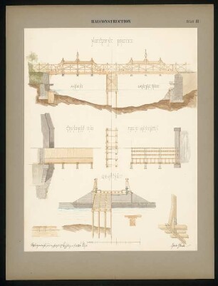 Übung Baukonstruktion: Schnitte, Ansichten und Details Holzbrücke 1:75