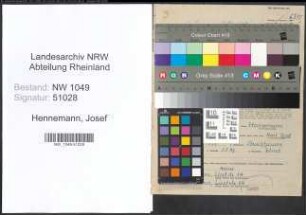 Entnazifizierung Josef Hennemann , geb. 12.10.1899 (Arbeiter)