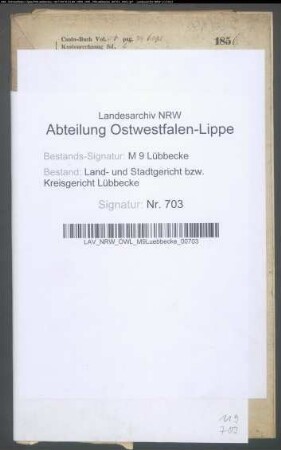 Erblasser: Klingemann, Friedrich; Erblasser: Klingemann, Sophie, geb. Büttner:
