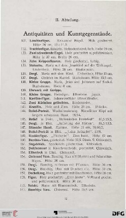 Antiquitäten und Kunstgegenstände (Nr. 131-729)