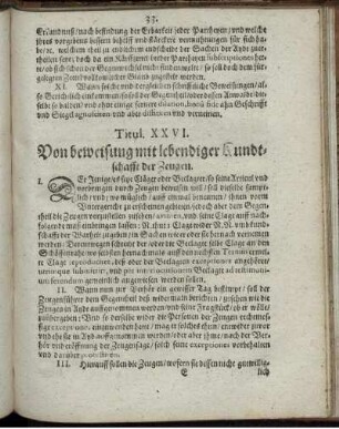 Titul. XXVI. Von beweisung mit lebendiger Kundtschafft der Zeugen