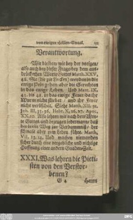 XXXI. Was lehren die Pietisten von den Verstorbenen?