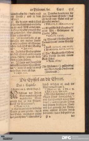 Die Epistel an die Ebreer.
