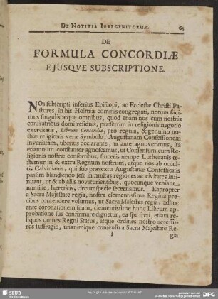De Formulae Concordiae Eiusque Subscriptione