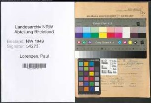 Entnazifizierung Paul Lorenzen , geb. 24.03.1915 (Dozent)