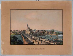 Ansicht von Dresden, Blick über die Augustusbrücke auf die Altstadt