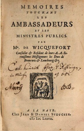 Memoires touchant les Ambassadeurs et les ministres publics