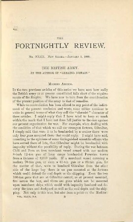 The fortnightly review. 49. 1888 = N.S., Vol. 43