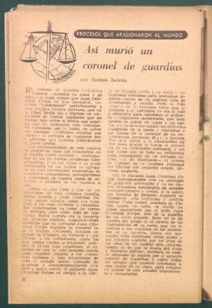 Así murió un coronel de guardias : Procesos que apasionaron al mundo