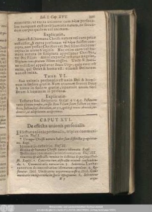Caput XVI. De effectis unionis personalis.