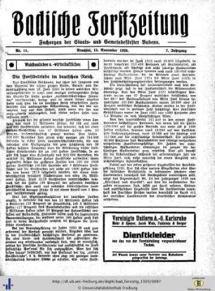 Nr. 11, 15. November 1929