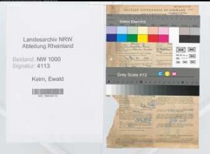 Entnazifizierung Ewald Keim, geb. 26.11.1905 (Beamter)