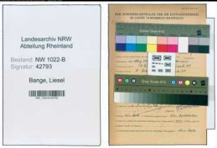 Entnazifizierung Liesel Bange , geb. 25.03.1907 (Verkaeuferin)