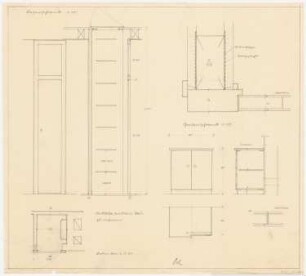 Wohnhaus Boelicke, Berlin-Nikolassee: 2 Schränke: Grundrisse, Ansichten, Schnitte 1:10