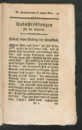 Andachtsübungen für die Kranken