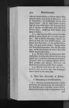 1) Anweisung in den Disciplinen.