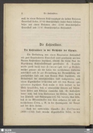 Die Kohlensäure