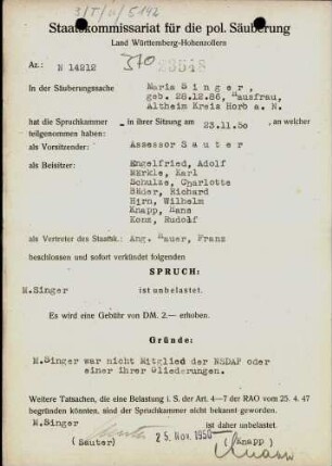 Singer, Maria