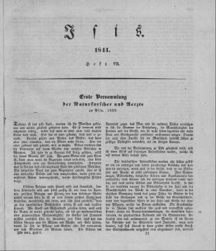 Erste Versammlung der Naturforscher und Aerzte zu Pisa. - 1839