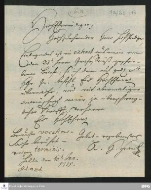 Brief von August Hermann Francke an Ernst Christian Philippi.