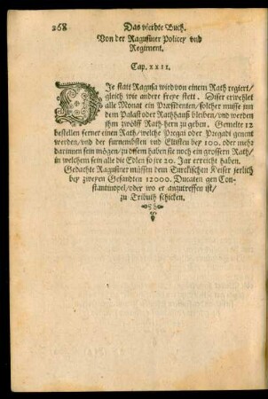 Von der Ragusiner Policey und Regiment. Cap. XXII.