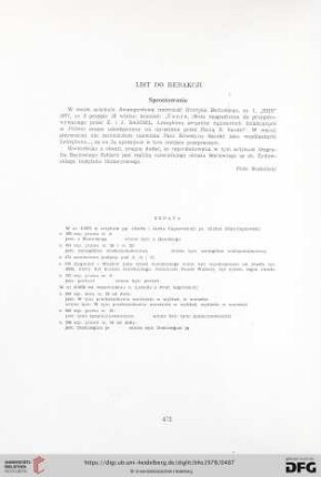 List do redakcji / Errata