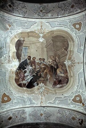 Jochgewölbe: Grablegung eines Heiligen (Sankt Wolfgang von Regensburg ?)