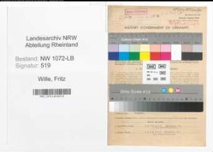 Entnazifizierung Fritz Wille , geb. 09.02.1909 (Ingenieur)