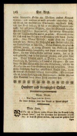 Hundert und dreyßigstes Stück