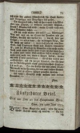 Fünfzehnter Brief. - Zwey und dreyßigster Brief.