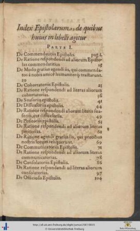 Index Epistolarum