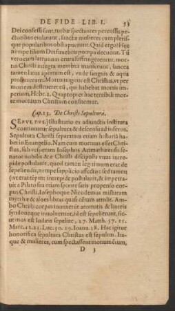 Cap. 13. De Christi Sepultura.