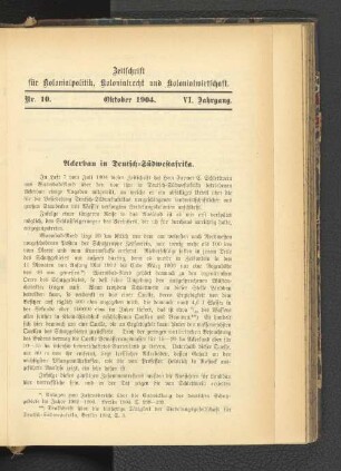 Ackerbau in Deutsch-Südwestafrika.
