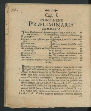 Cap. I. Continens Praeliminaria.