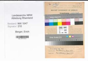 Entnazifizierung Erich Berger , geb. 19.04.1908 (Chemiker)