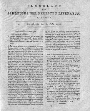 1800-07-05 : 1. Stück