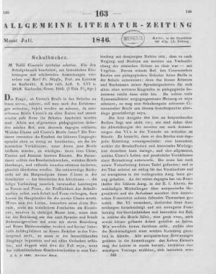 Cicero, M. T.: Epistolae selectae. Für den Schulgebrauch bearb., mit historischen Einl. u. erklärenden Anmerkungen versehen v. K. F. Süpfle. Karlsruhe: Groos 1845