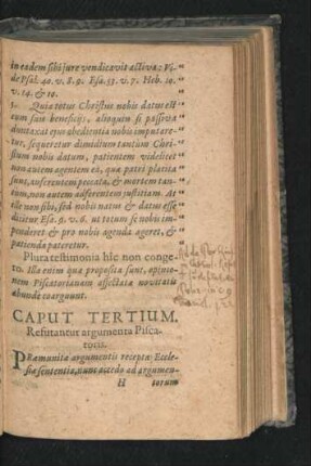 Caput Tertium. Refutandur argumenta Piscatoris.