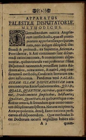 Apparatus Palæstræ Disputatoriæ. Methodicus.