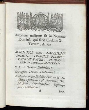Auxilium nostrum sit in Nomine Domini ...