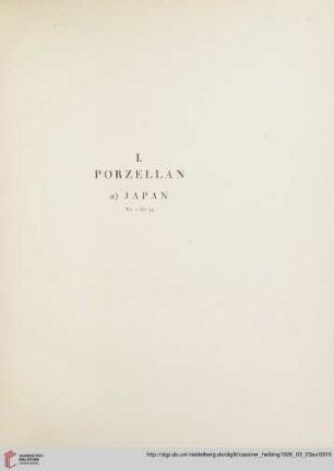 I. Porzellan (Nr. 1-323)