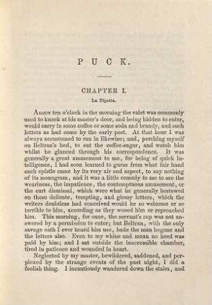 Puck : his vicissitudes, adventures, observations, conclusions, friedships, and philosophies ; in 2 volumes, 2