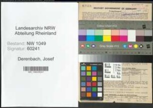 Entnazifizierung Josef Derenbach , geb. 04.07.1915 (Baecker)