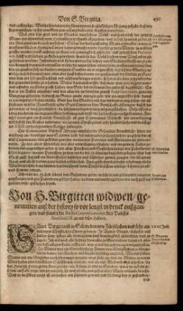 Von S. Birgitten widwen/ ...