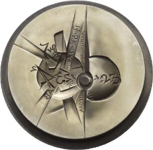 Stempel von Victor Huster für die Rückseite einer Medaille auf den Mathematiker Michael Stiftel