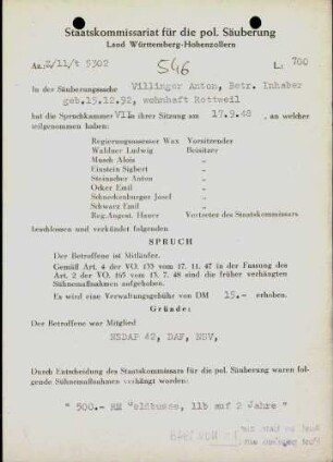 Villinger, Anton