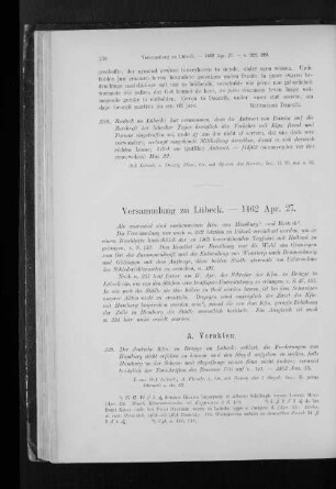 Versammlung zu Lübeck. - 1462 Apr. 27.